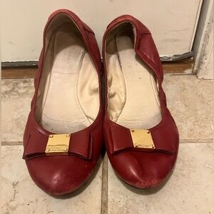 Red Leather Cole Haan ballet flats